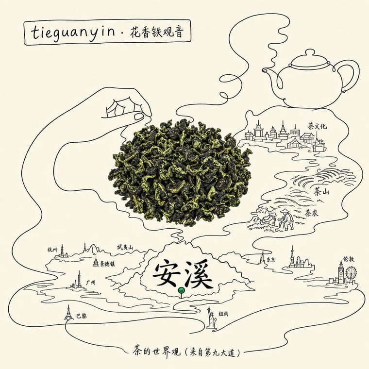 The design — Floral Tie Guan Yin